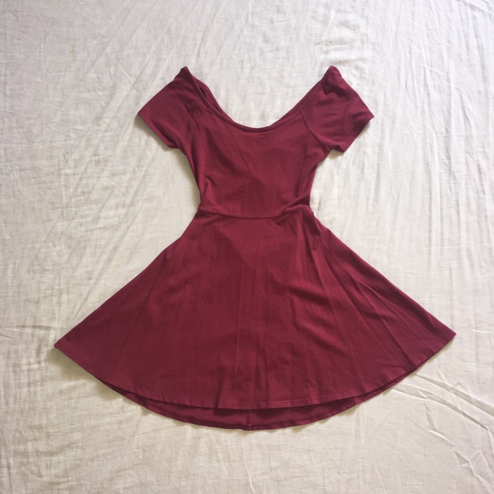 Maroon skater dress